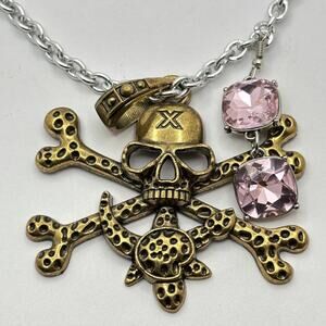 Y2K Gold & Pink Pirate Necklace